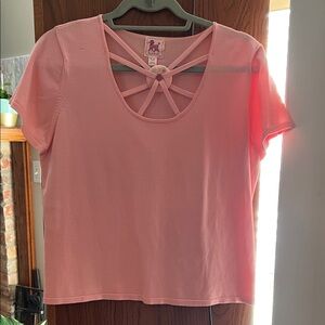 Elegant Pink Short Sleeve Women's Top